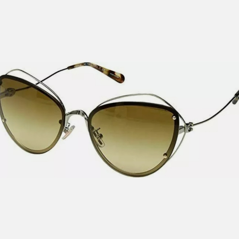 COACH Designer Sunglasses Light Gold Light Brown Lens RVP-EA-HC7086-9005/2L-60mm